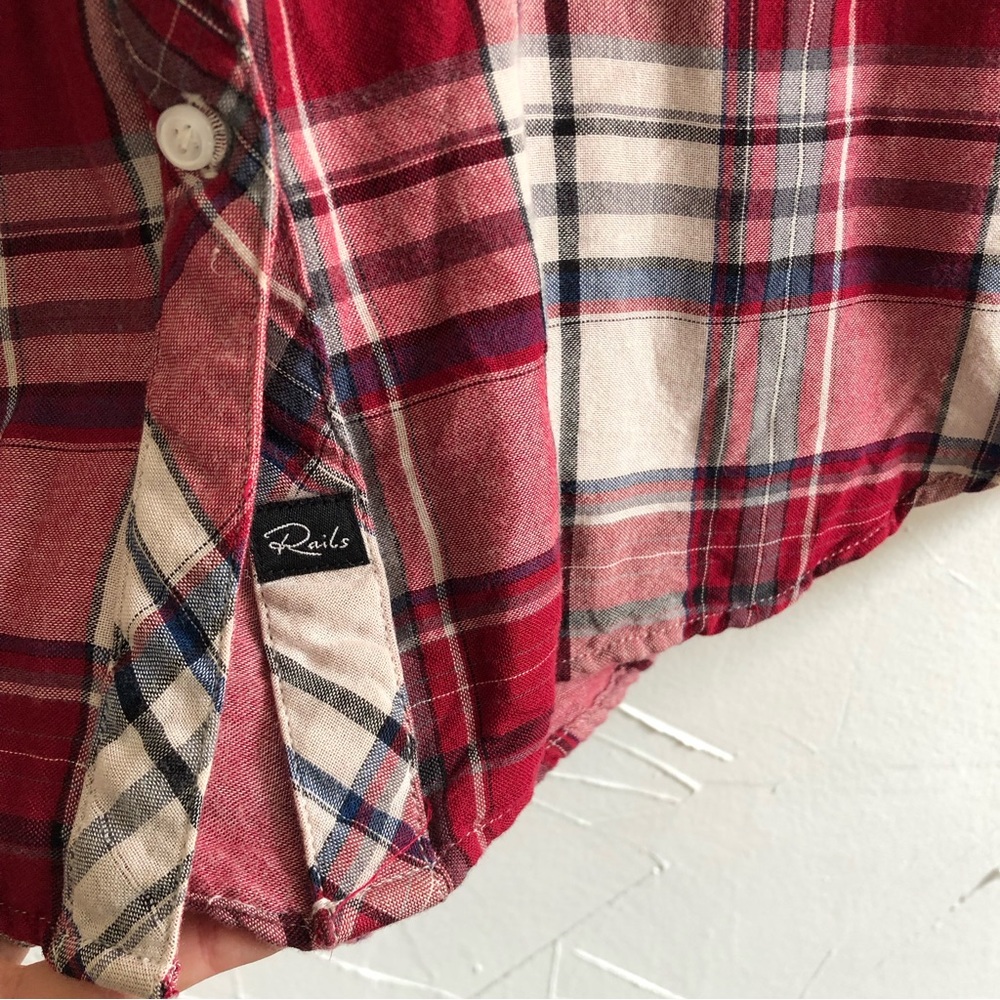 Rails Classic Red Plaid Button Down Size Xs - image 4